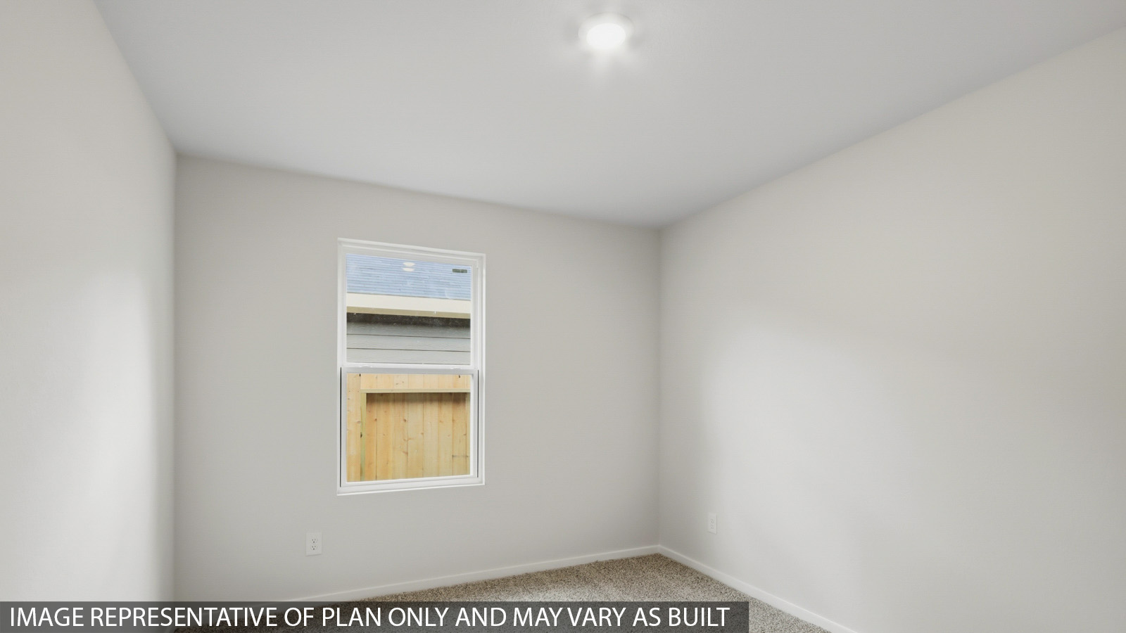 Secondary bedroom with shag carpet flooring and bright window