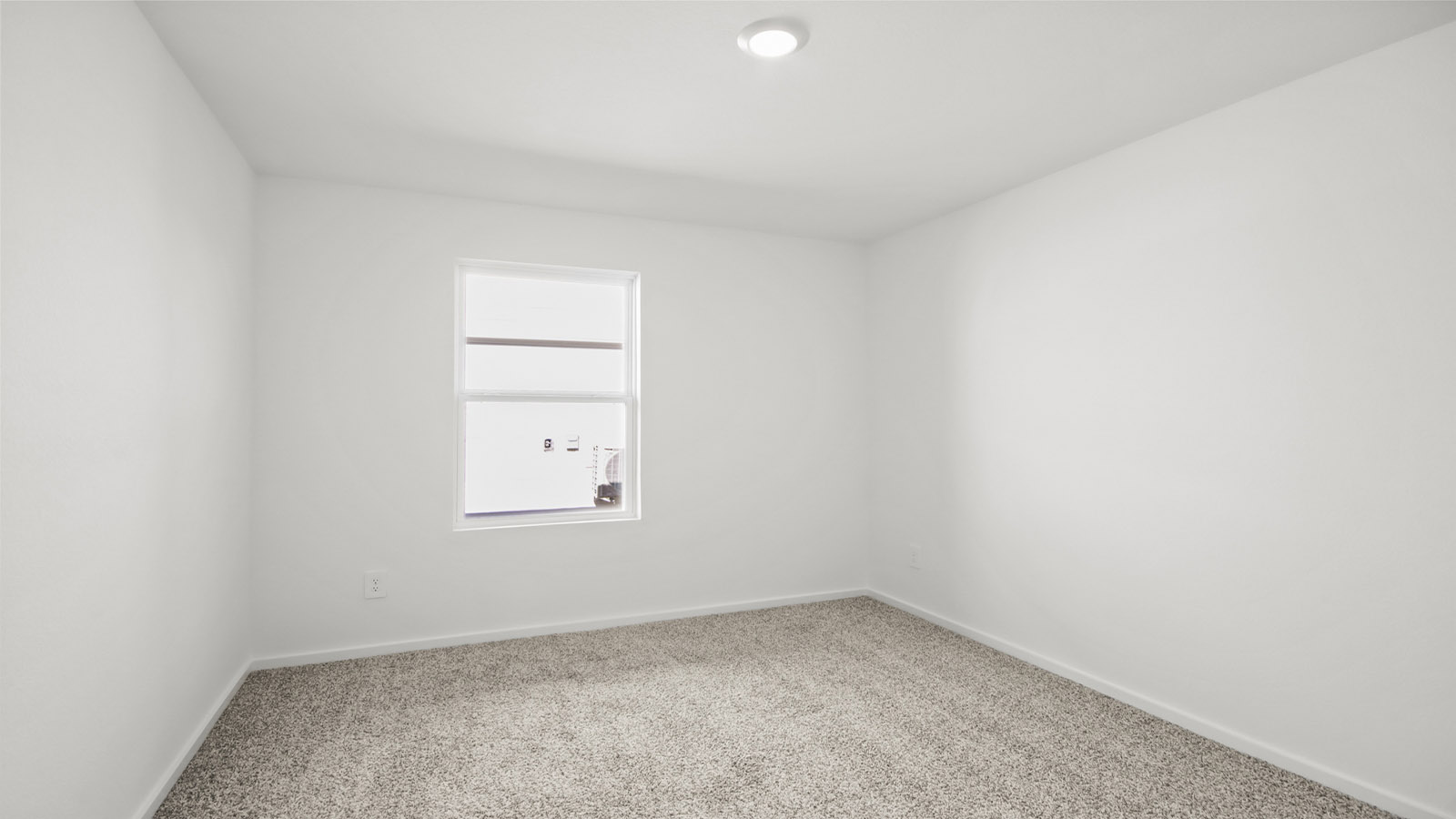 Secondary bedroom with carpet flooring