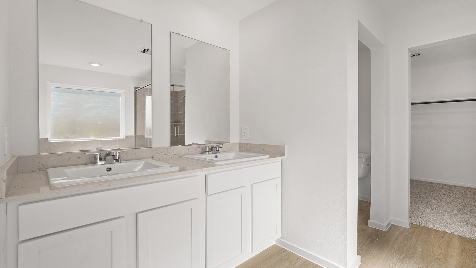 Primary bathroom with tub and shower