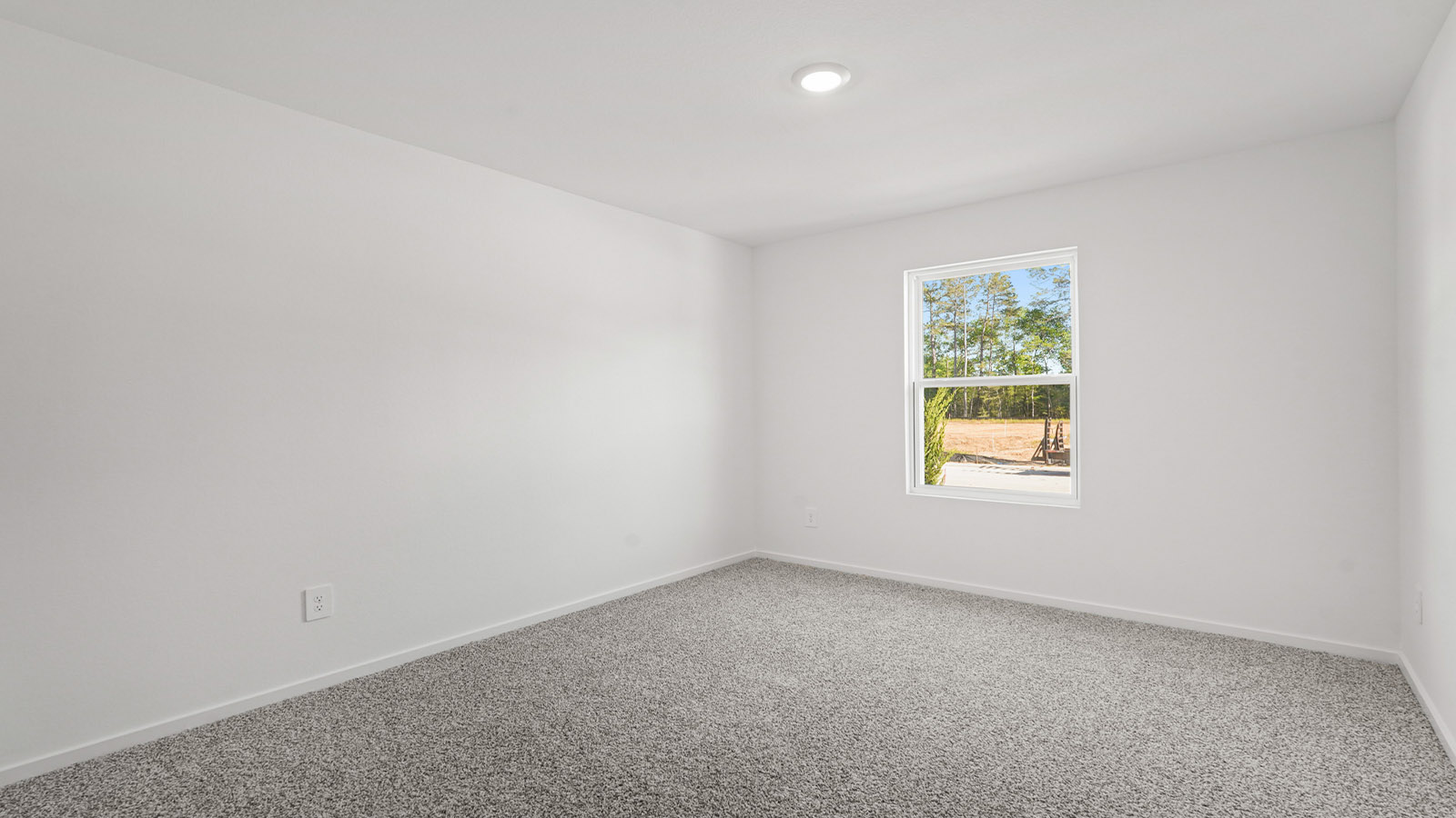 Secondary bedroom with carpet flooring