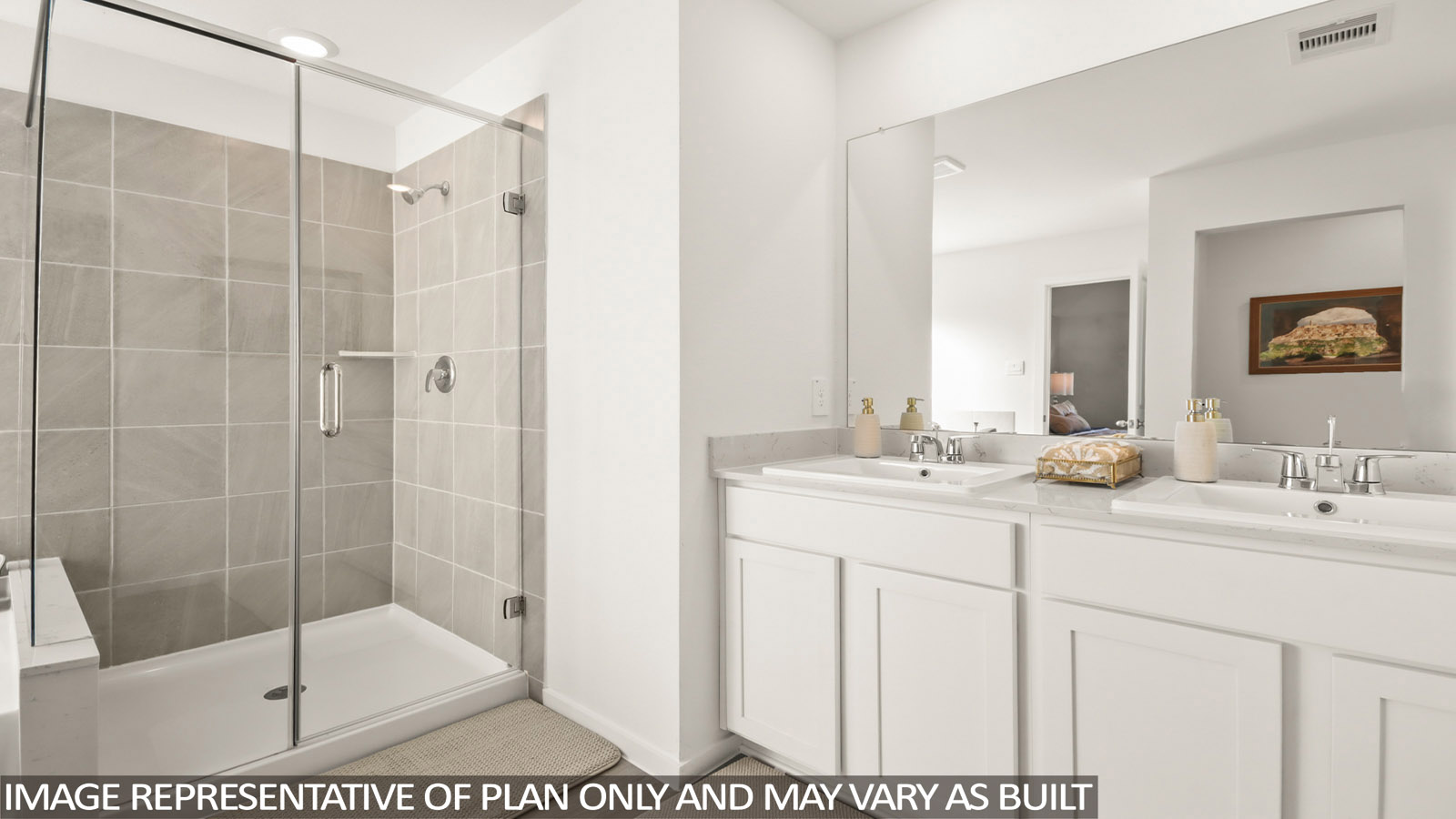 Secondary bathroom with double sinks