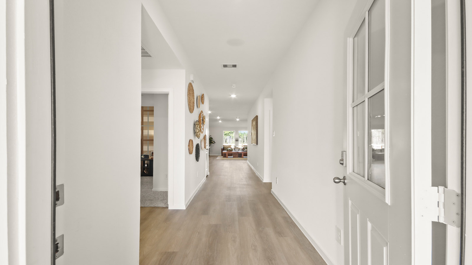 Entry hallway with vinyl flooring
