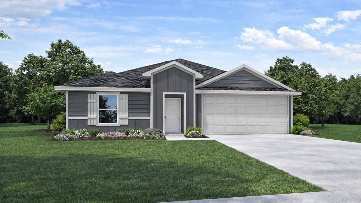 One story home with two car garage