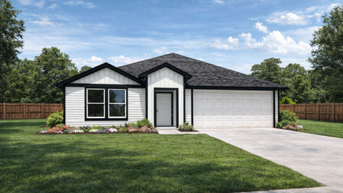 One story home with two car garage