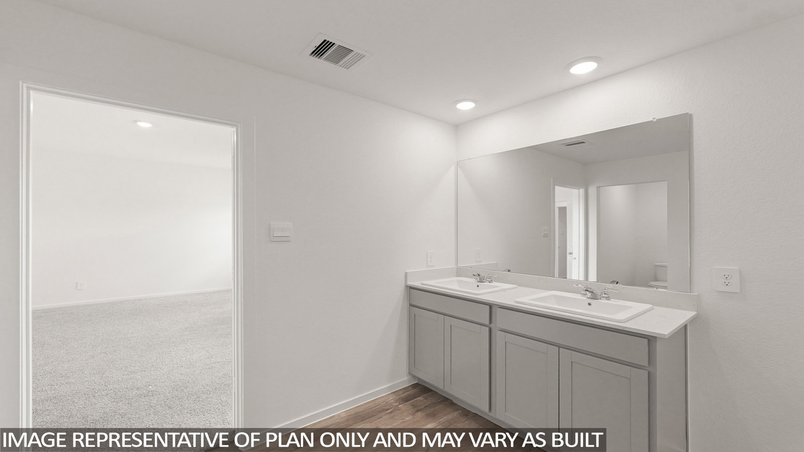 Primary bathroom with double sinks