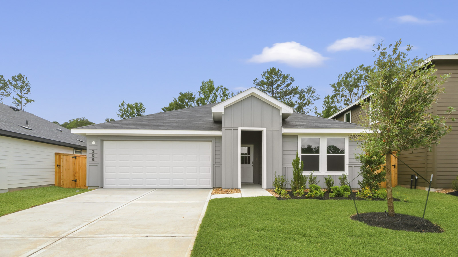 One story home with two car garage
