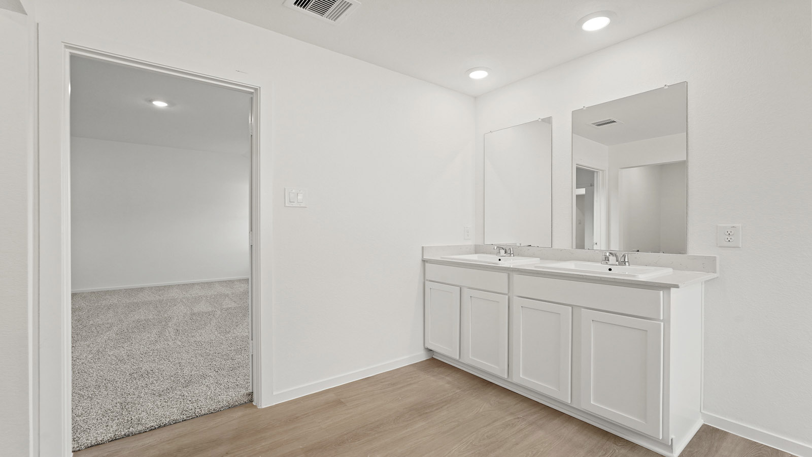 Primary bathroom with double sinks