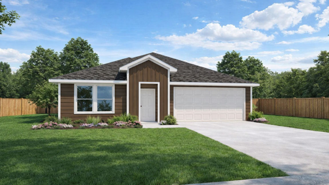 One story home with two car garage