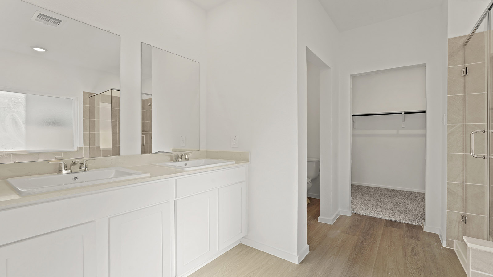 Primary bathroom with tub and shower