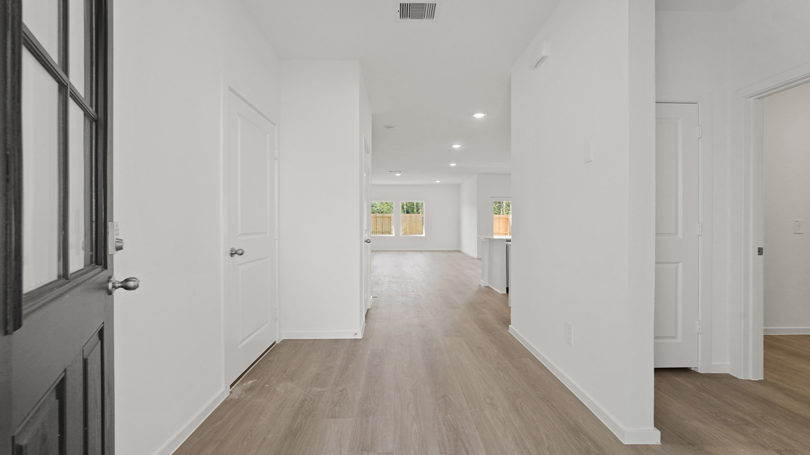 Entry hallway with vinyl flooring