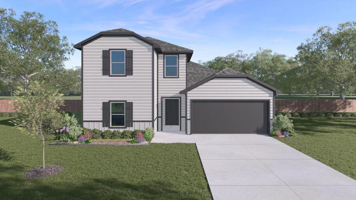 Two story home with two car garage