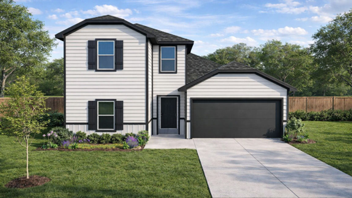 two story house with 2 car garage