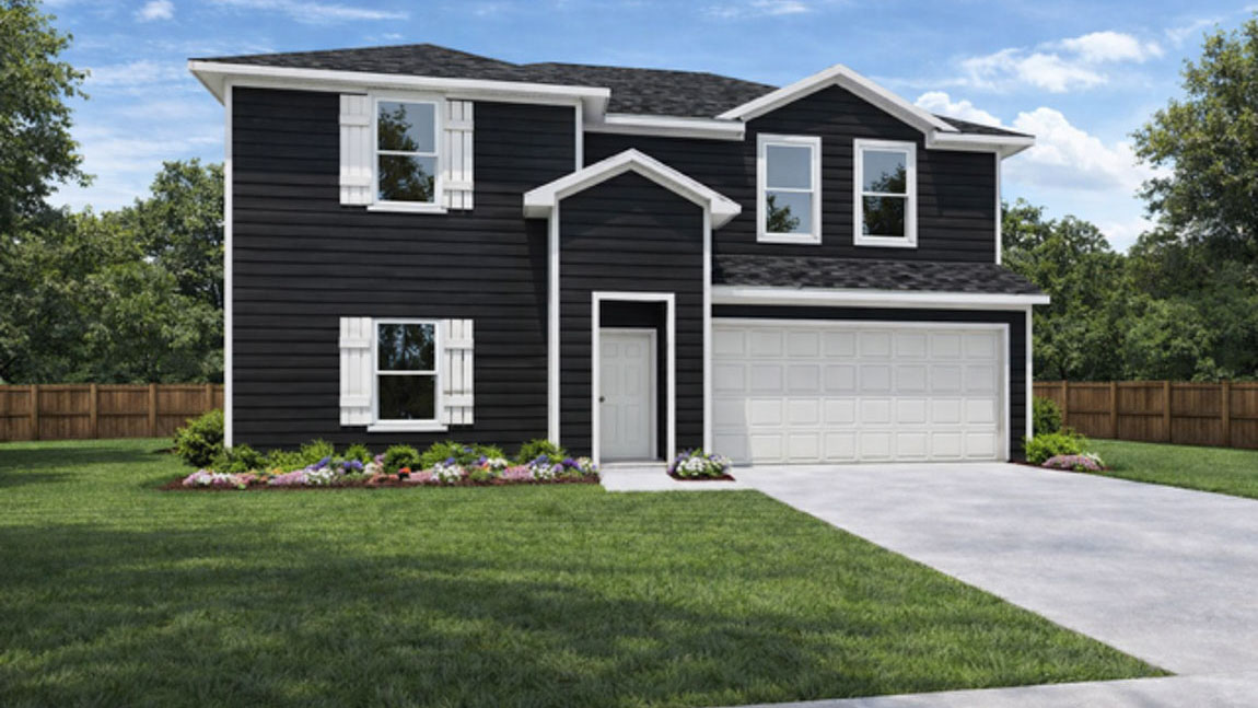 two story house with 2 car garage