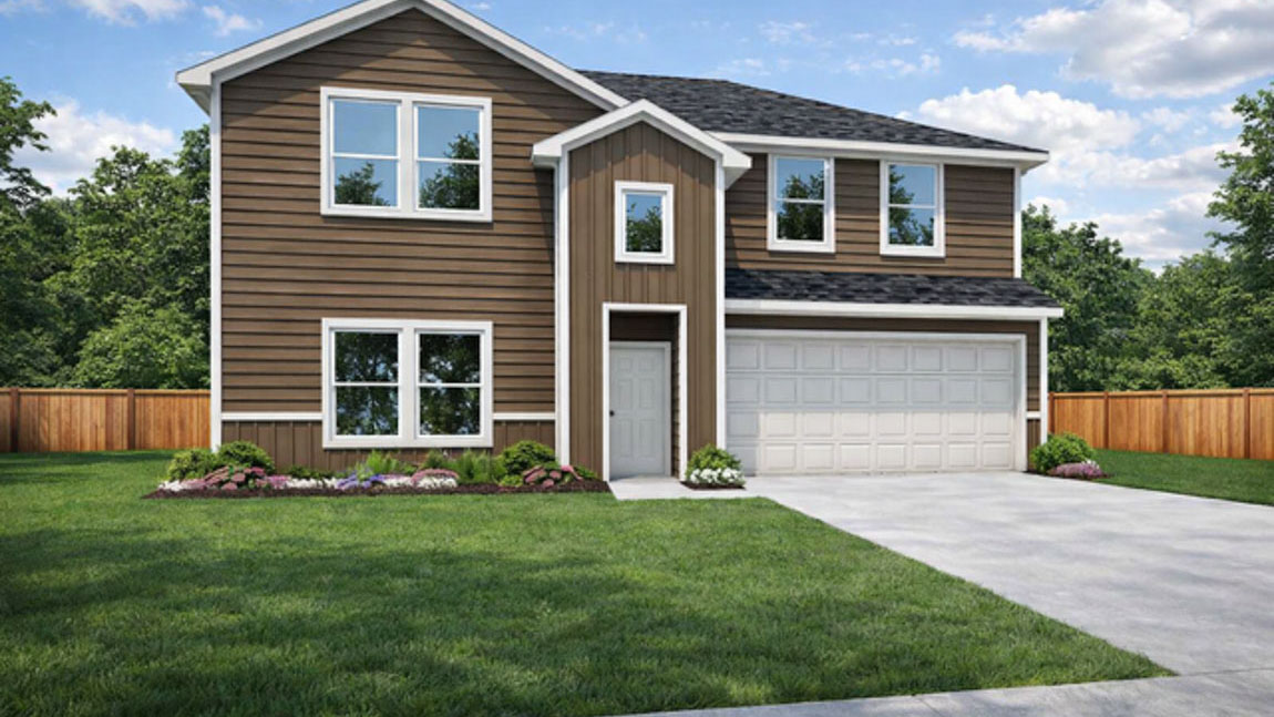 two story house with 2 car garage