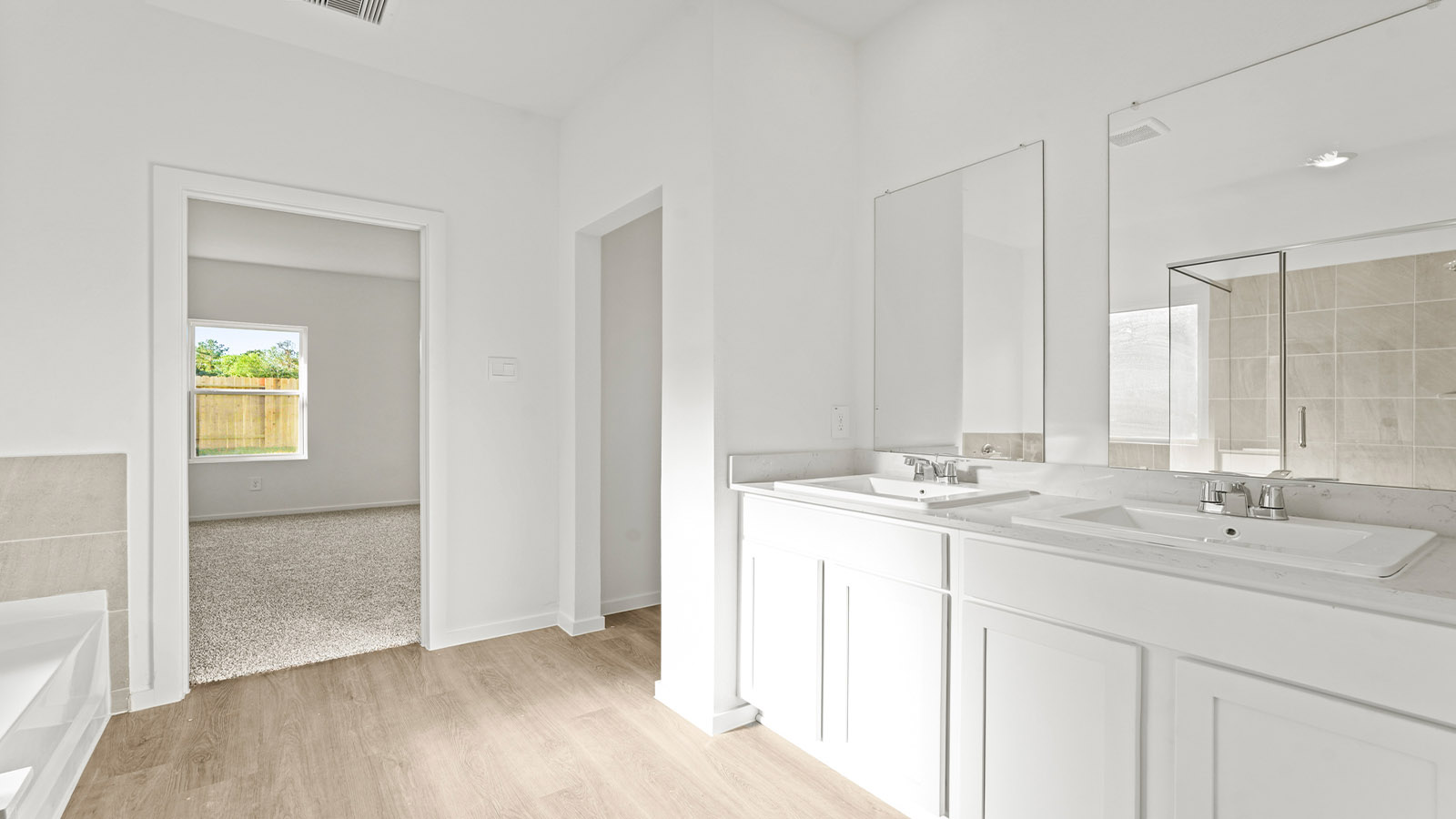 Primary bathroom with double sinks