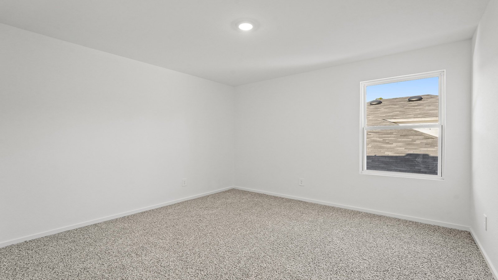 Secondary bedroom with carpet flooring