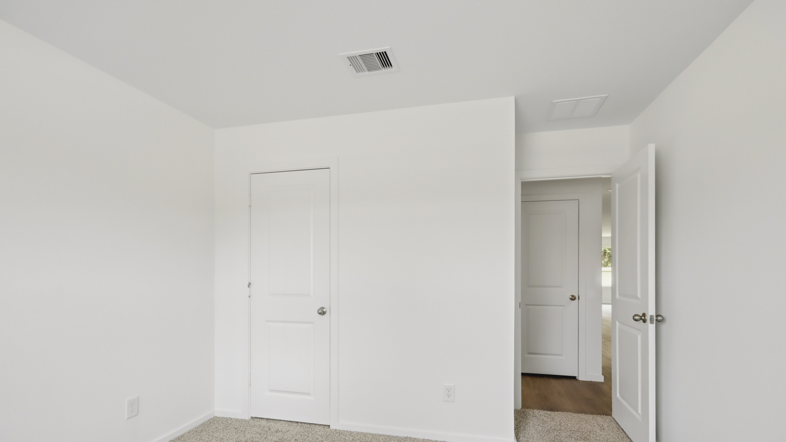 Secondary bedroom with shag carpet flooring and bright window