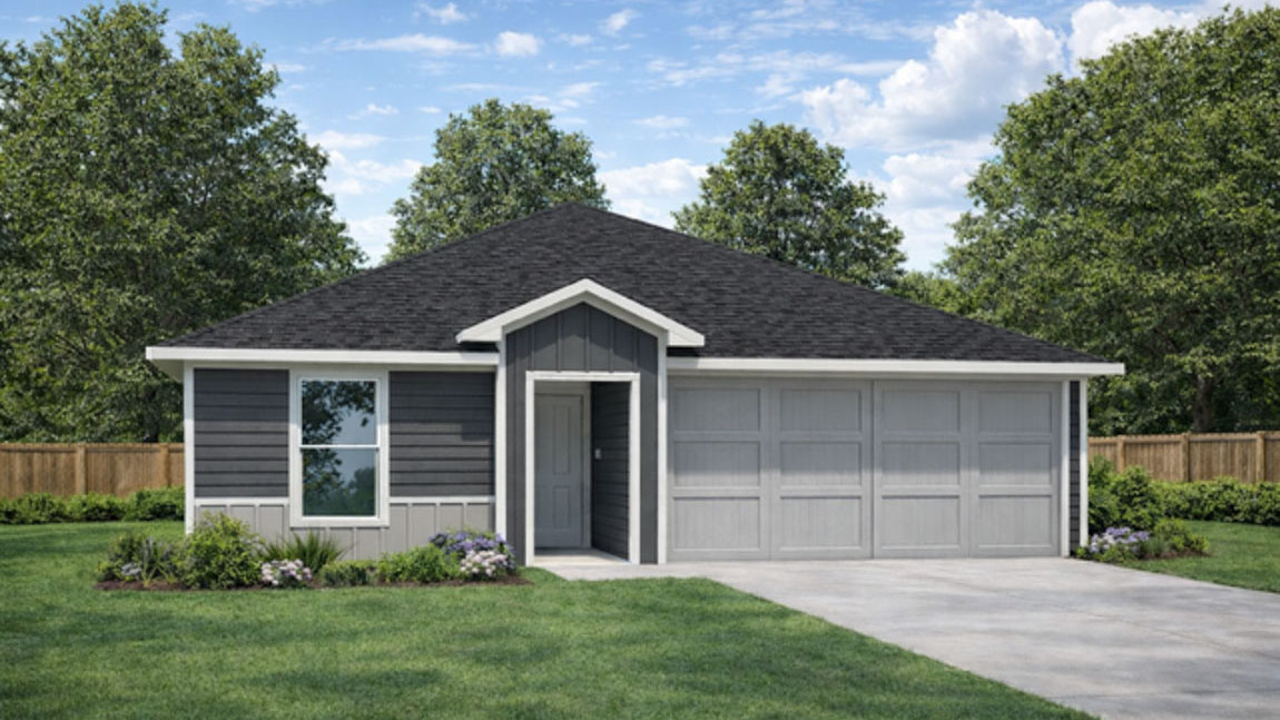 One story home with two car garage