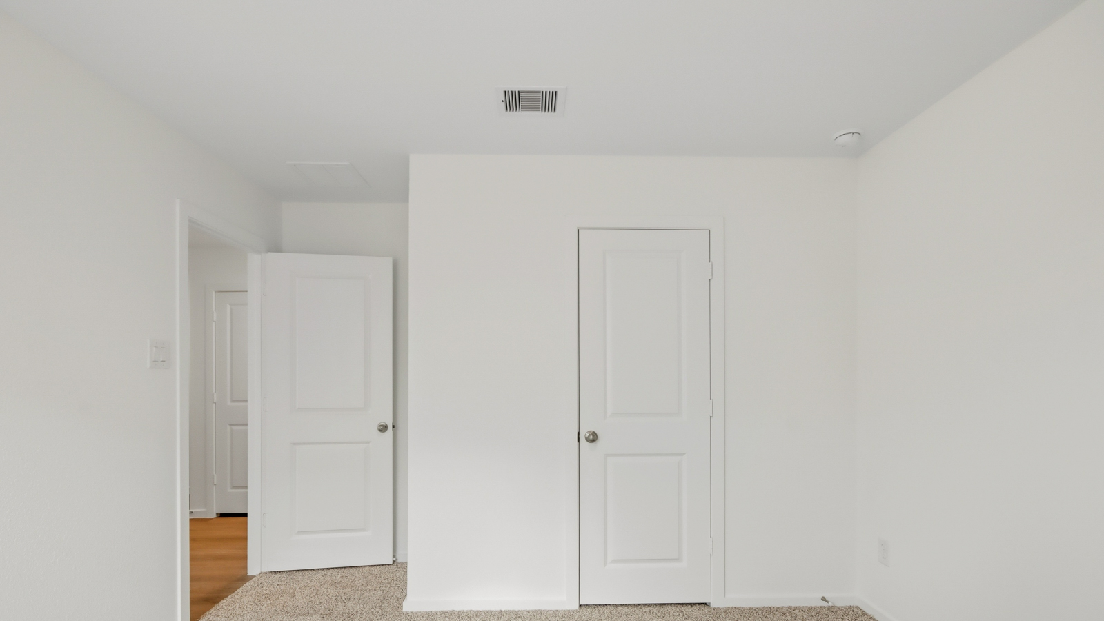 Secondary bedroom with shag carpet flooring and bright window