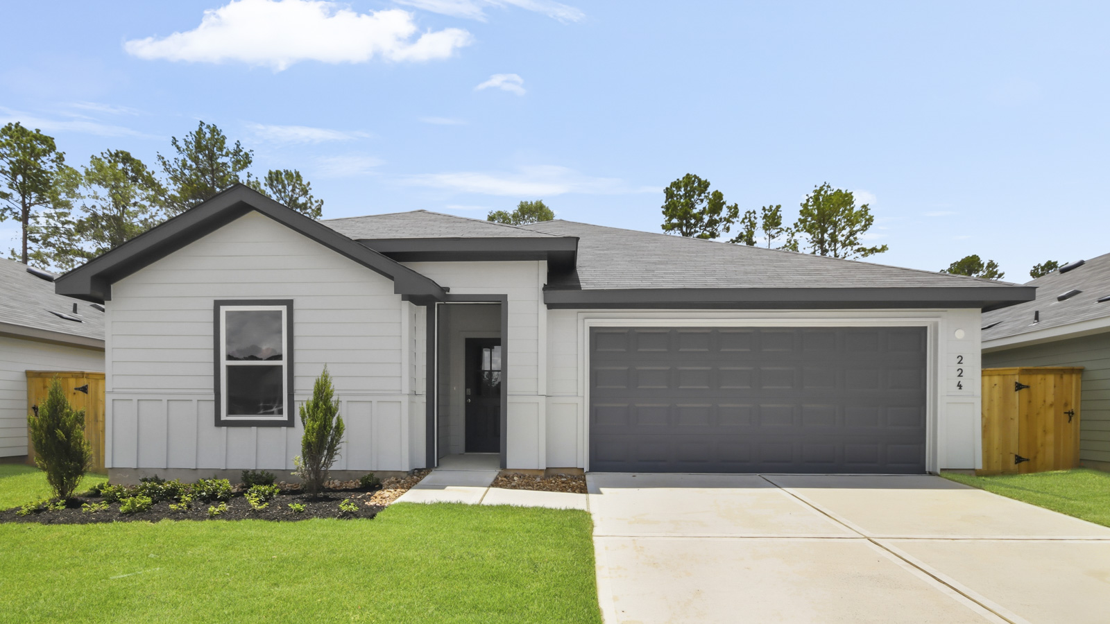 One story home with two car garage