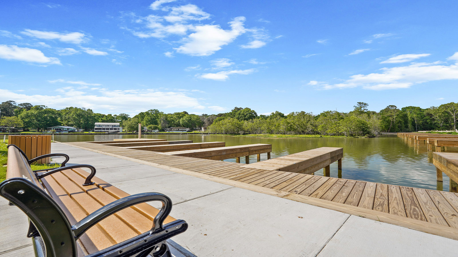 Picnic benches and shade