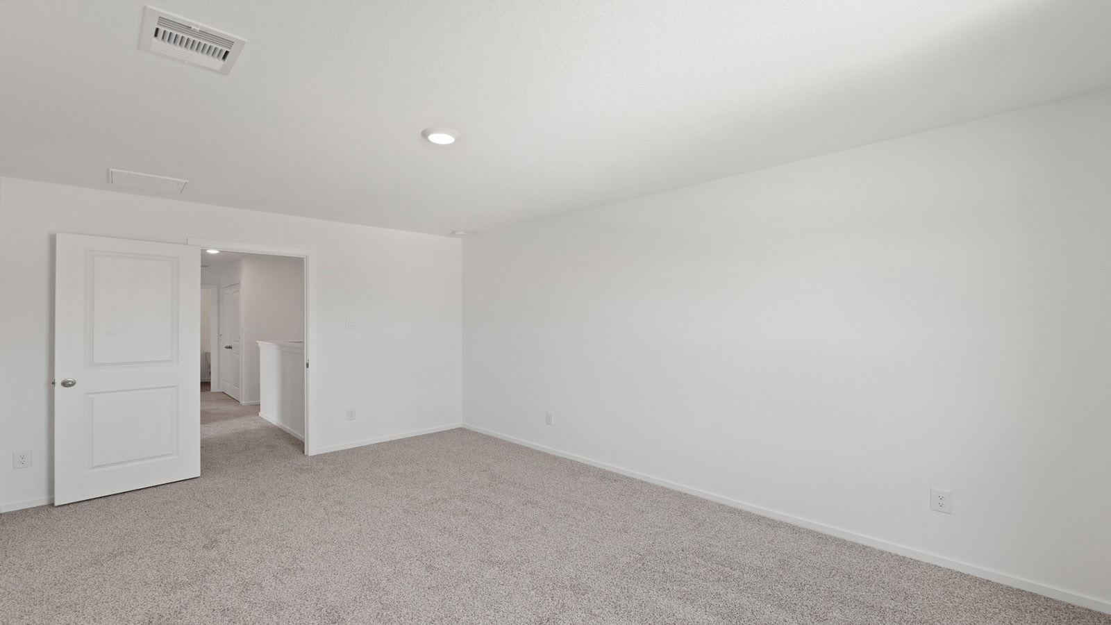 Large Primary bedroom with shag carpet flooring and bright window