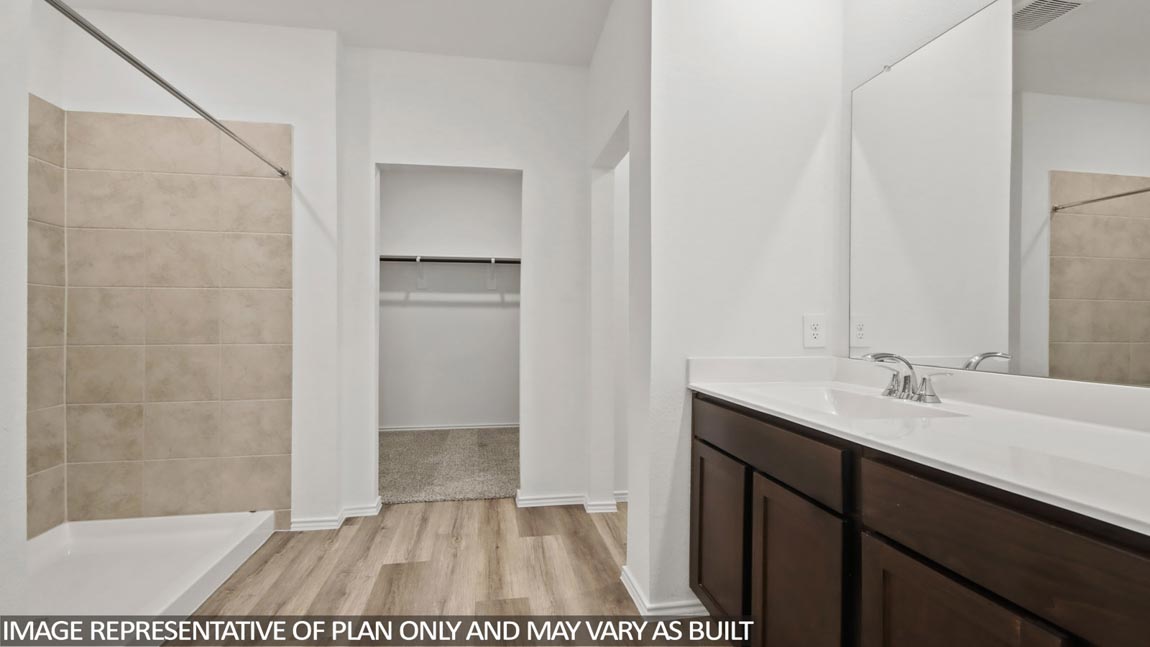 Primary bathroom with double sinks