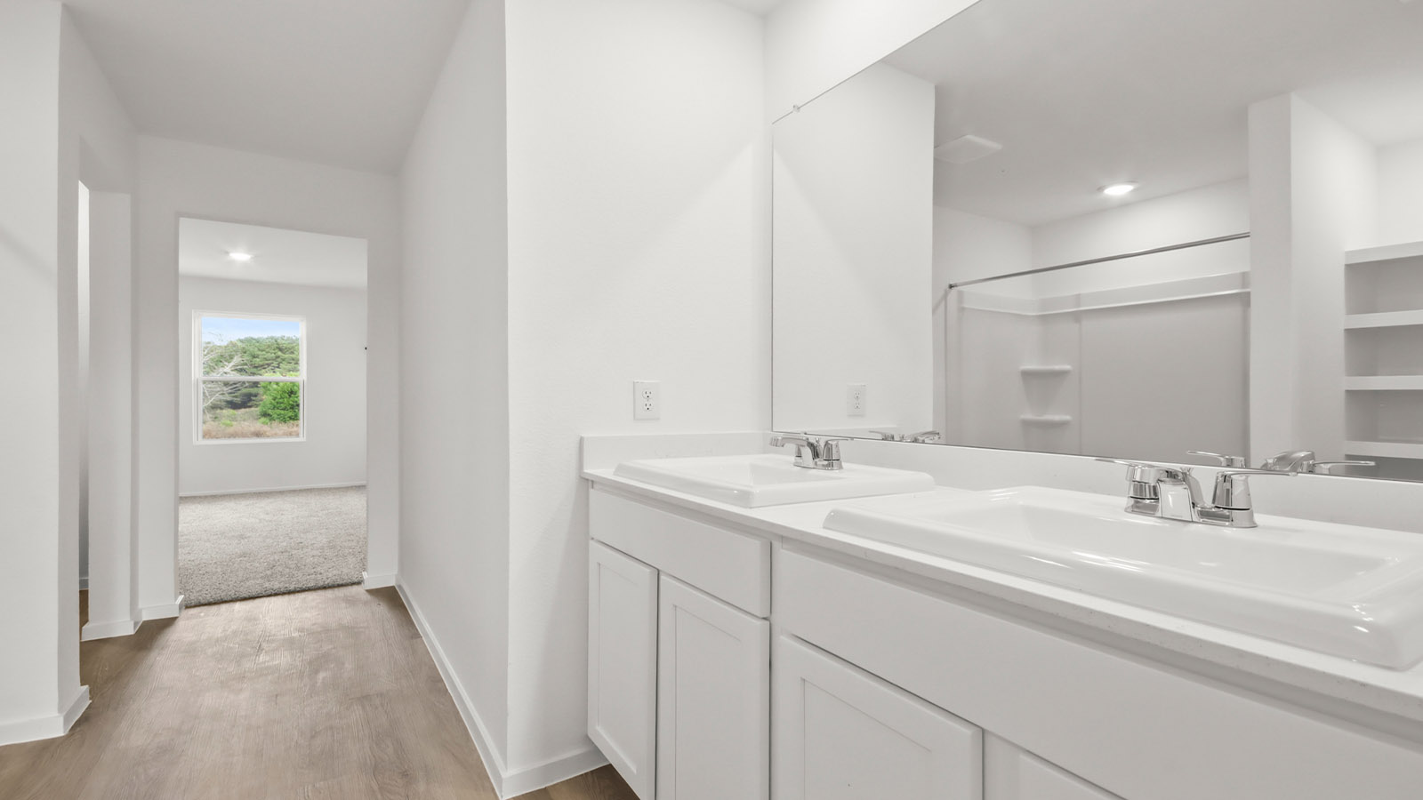 Primary bathroom with double sinks