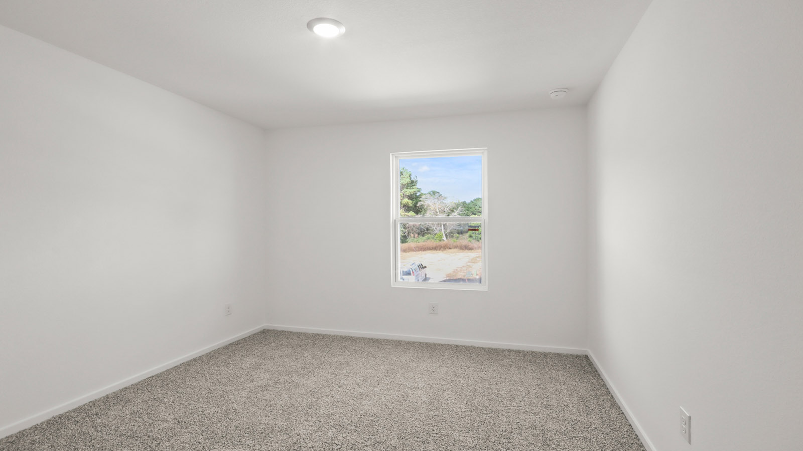 Secondary bedroom with carpet flooring