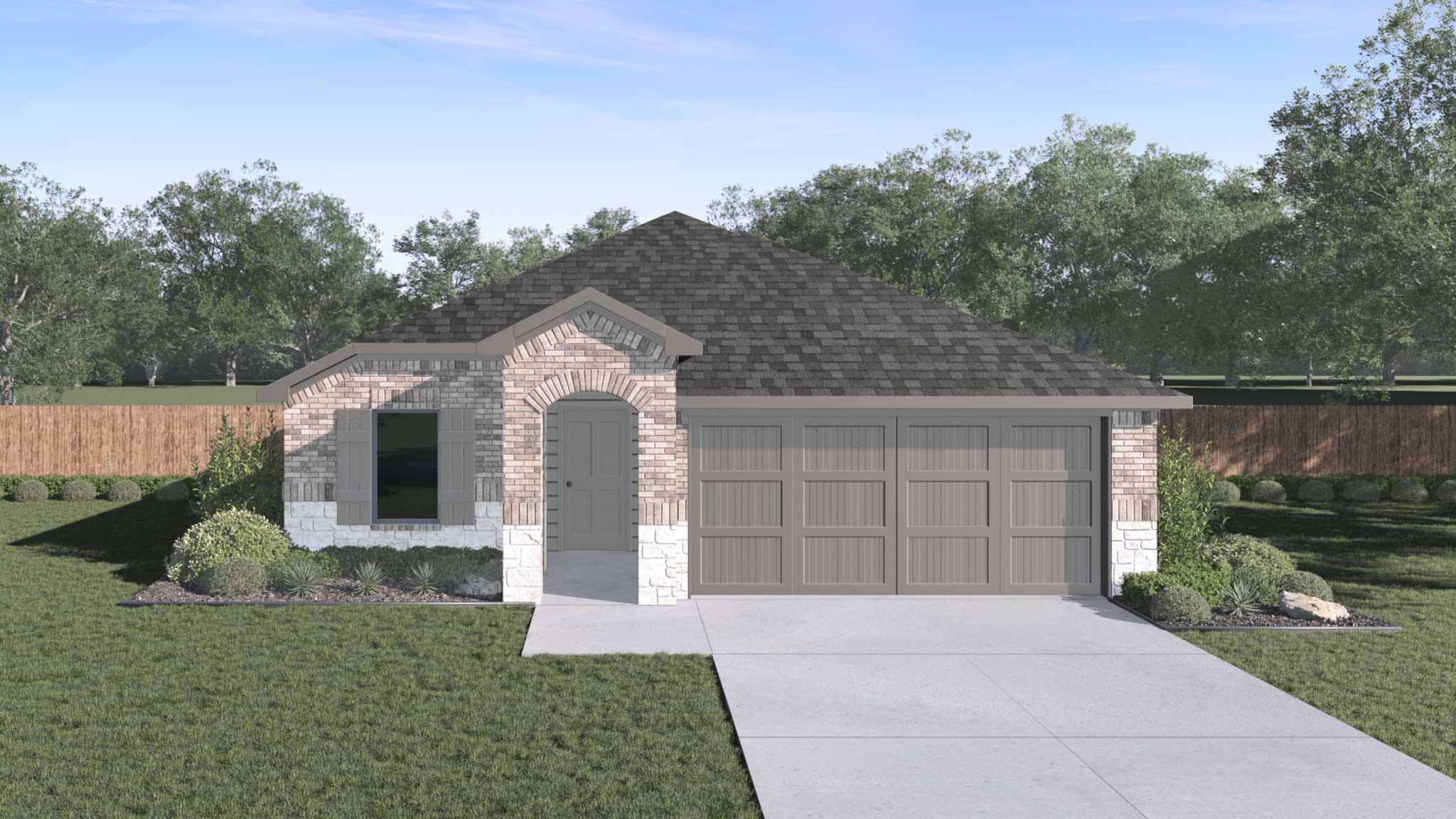 Rendering of E35A elevation B.