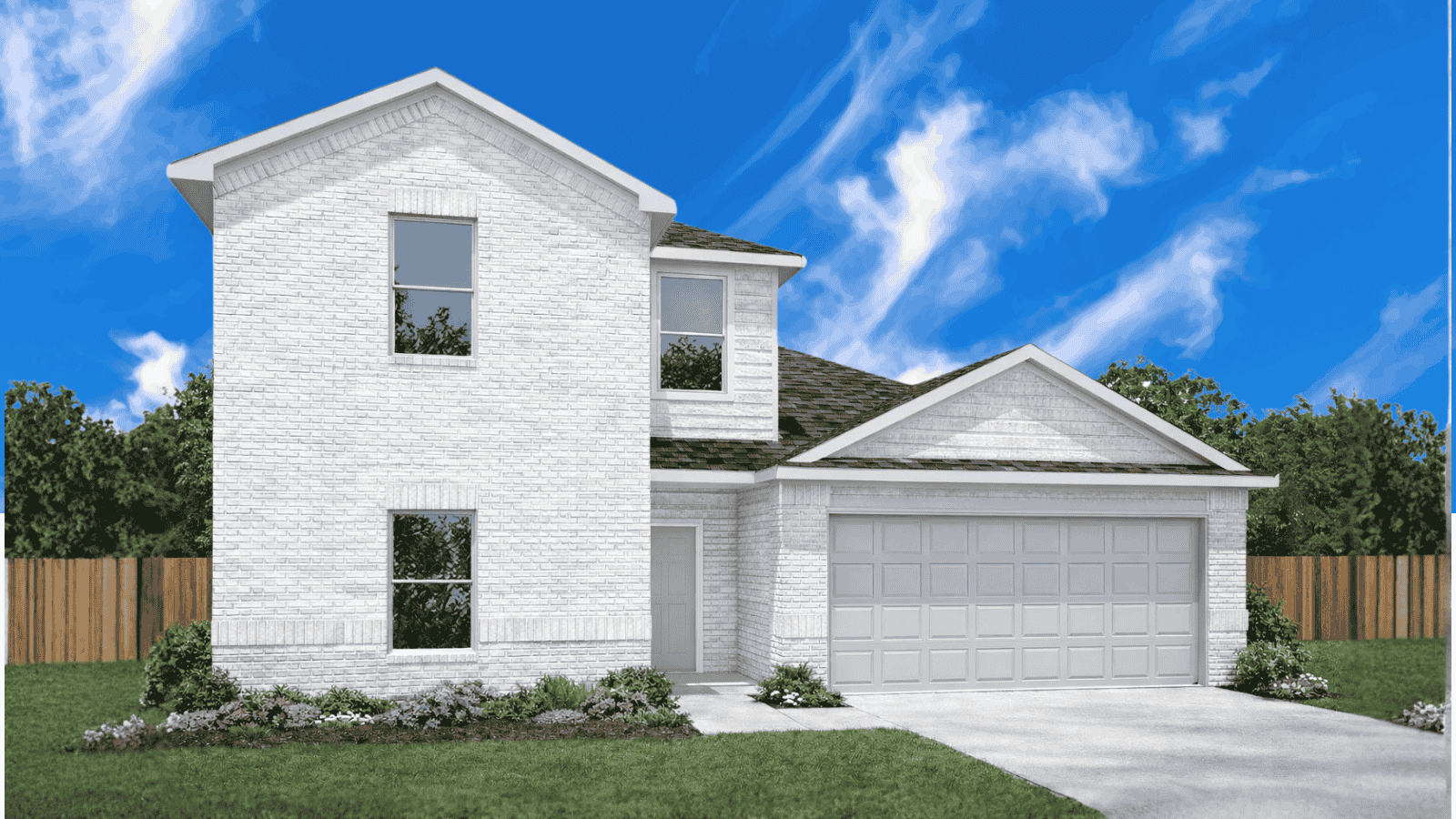 Two story home with two car garage