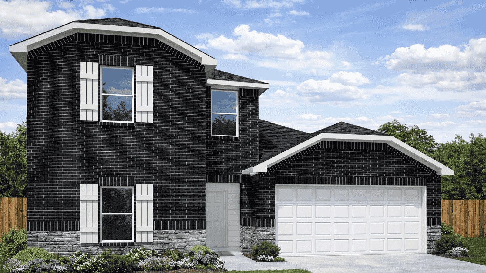Two story home with two car garage