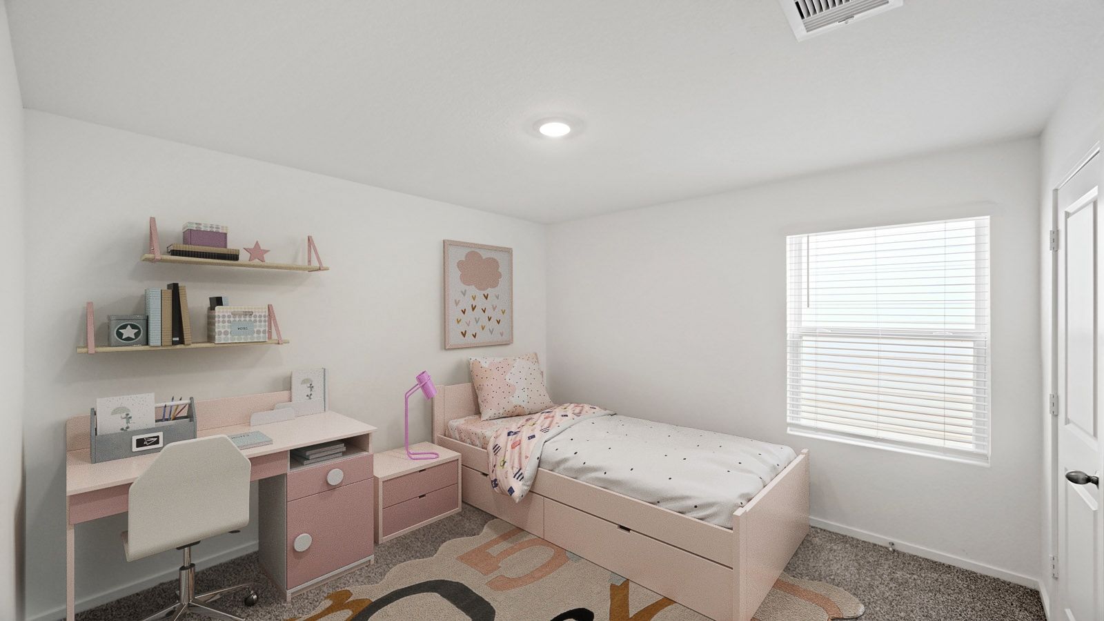 secondary bedroom with carpet flooring