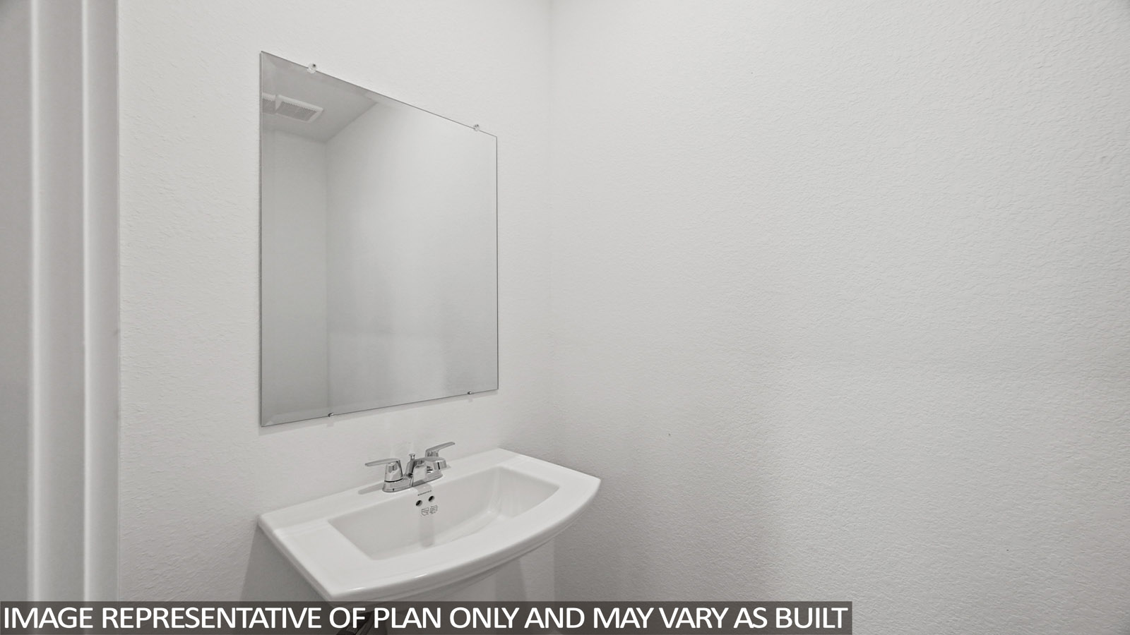 Powder bathroom with pedestal sink