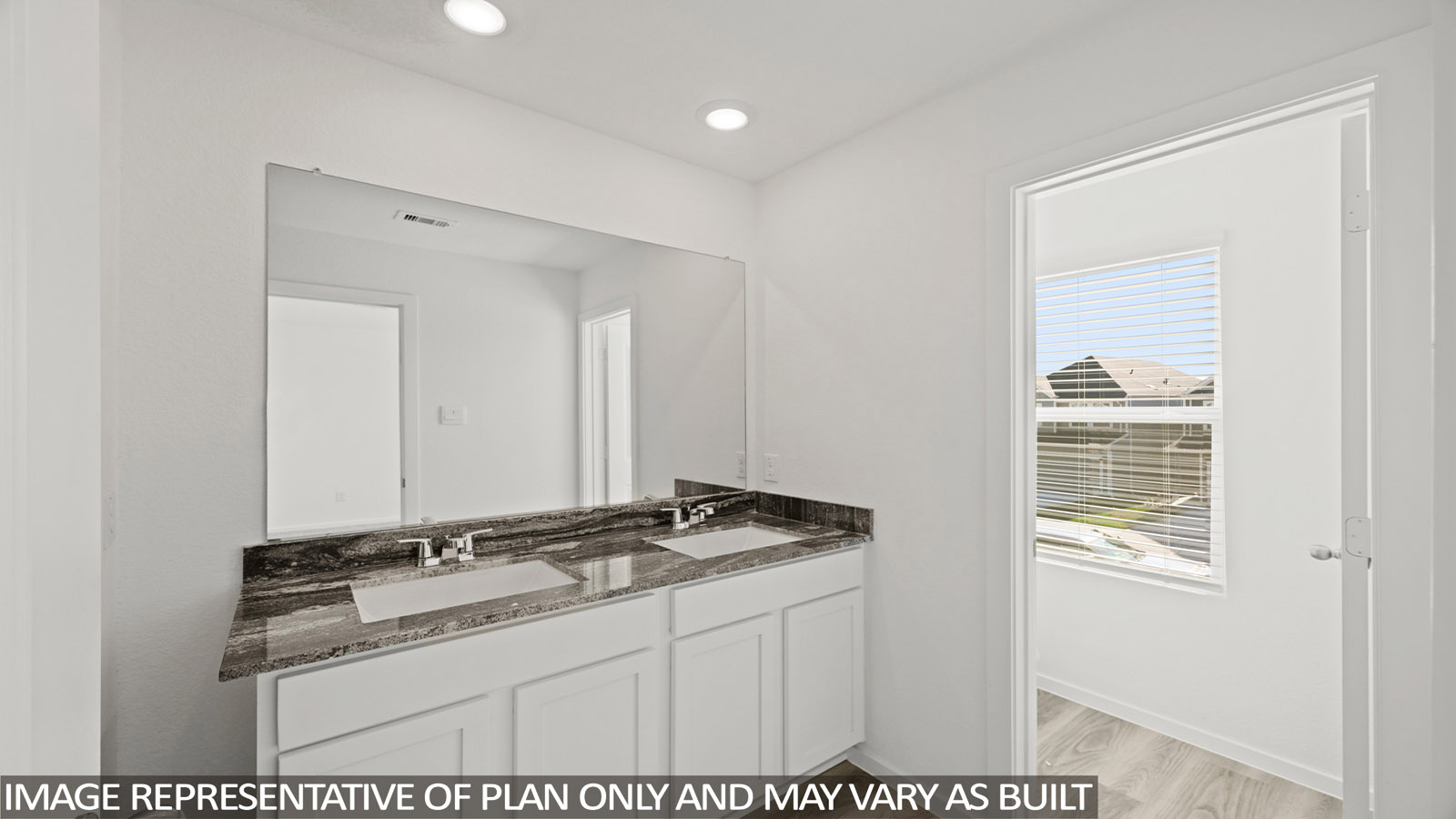 Primary bathroom with double sinks