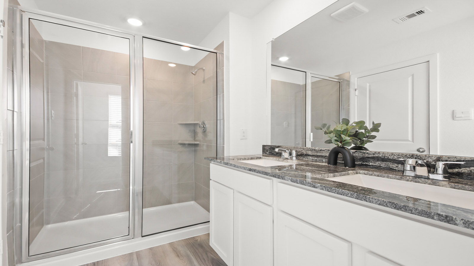 Primary bathroom with double sinks