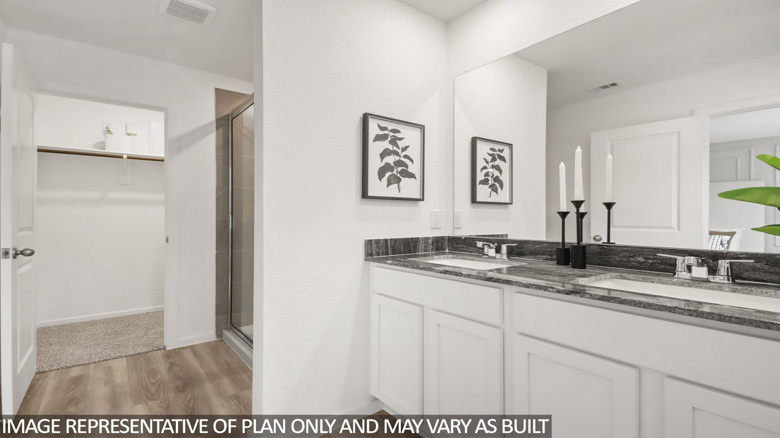 Primary bathroom with double sinks