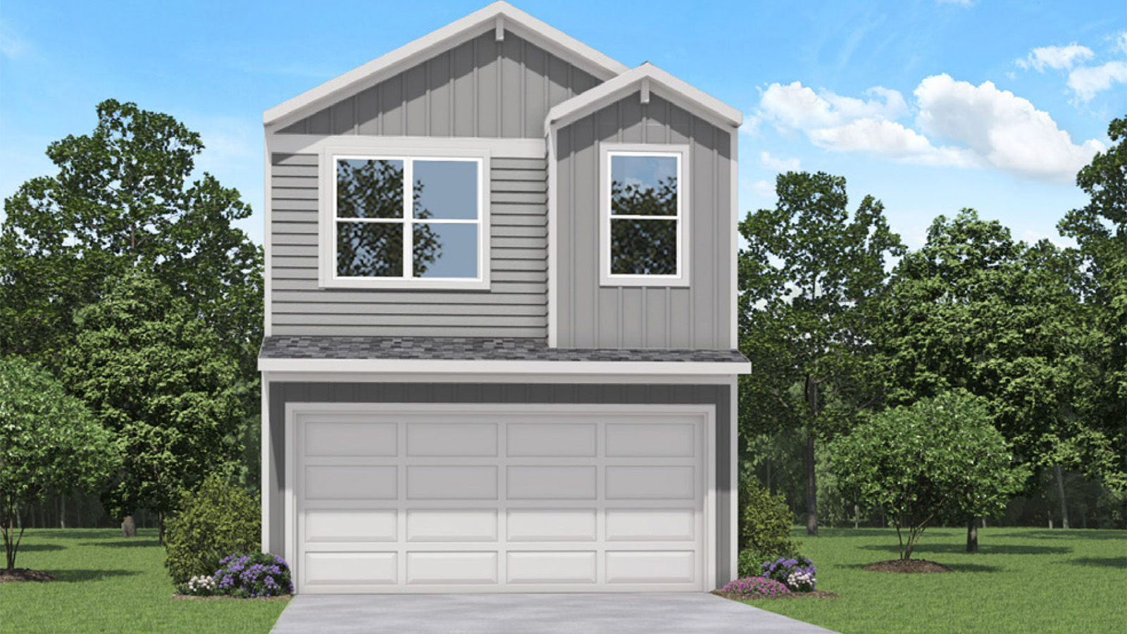 Two story home with two car garage