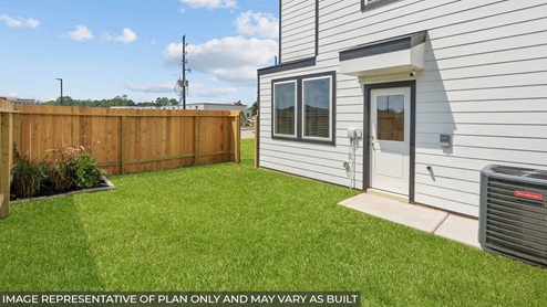 fully landscaped backyard