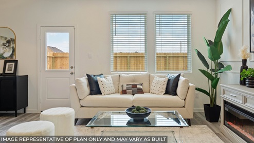 living room with vinyl flooring