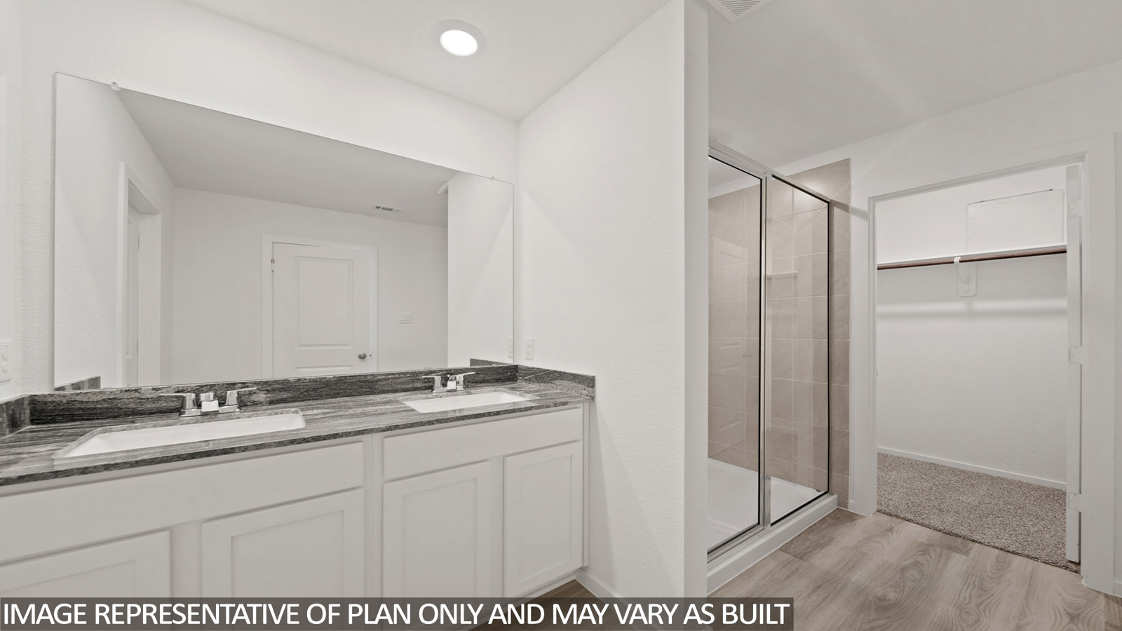 Primary bathroom with double sinks