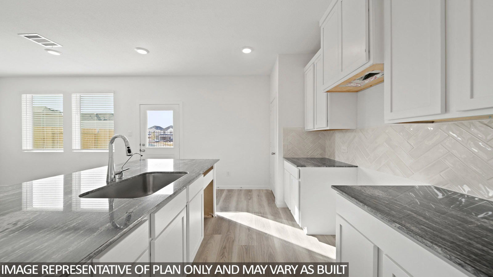 Kitchen with vinyl flooring