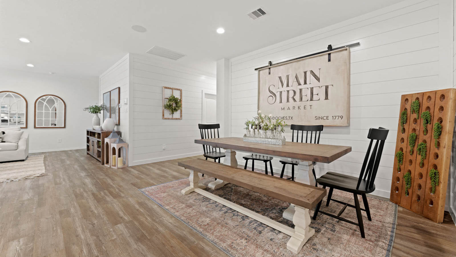 dining area with vinyl flooring
