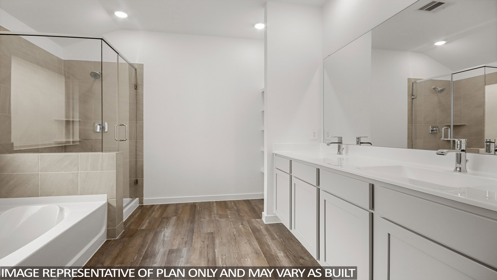 Primary bathroom with double sinks