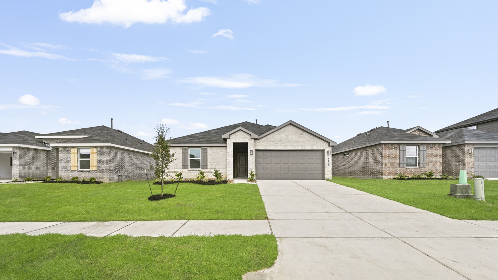 one story home with two car garage