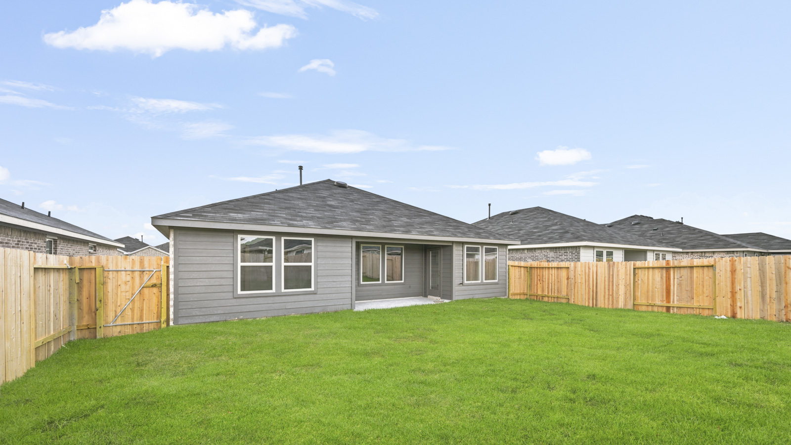 fully landscaped backyard