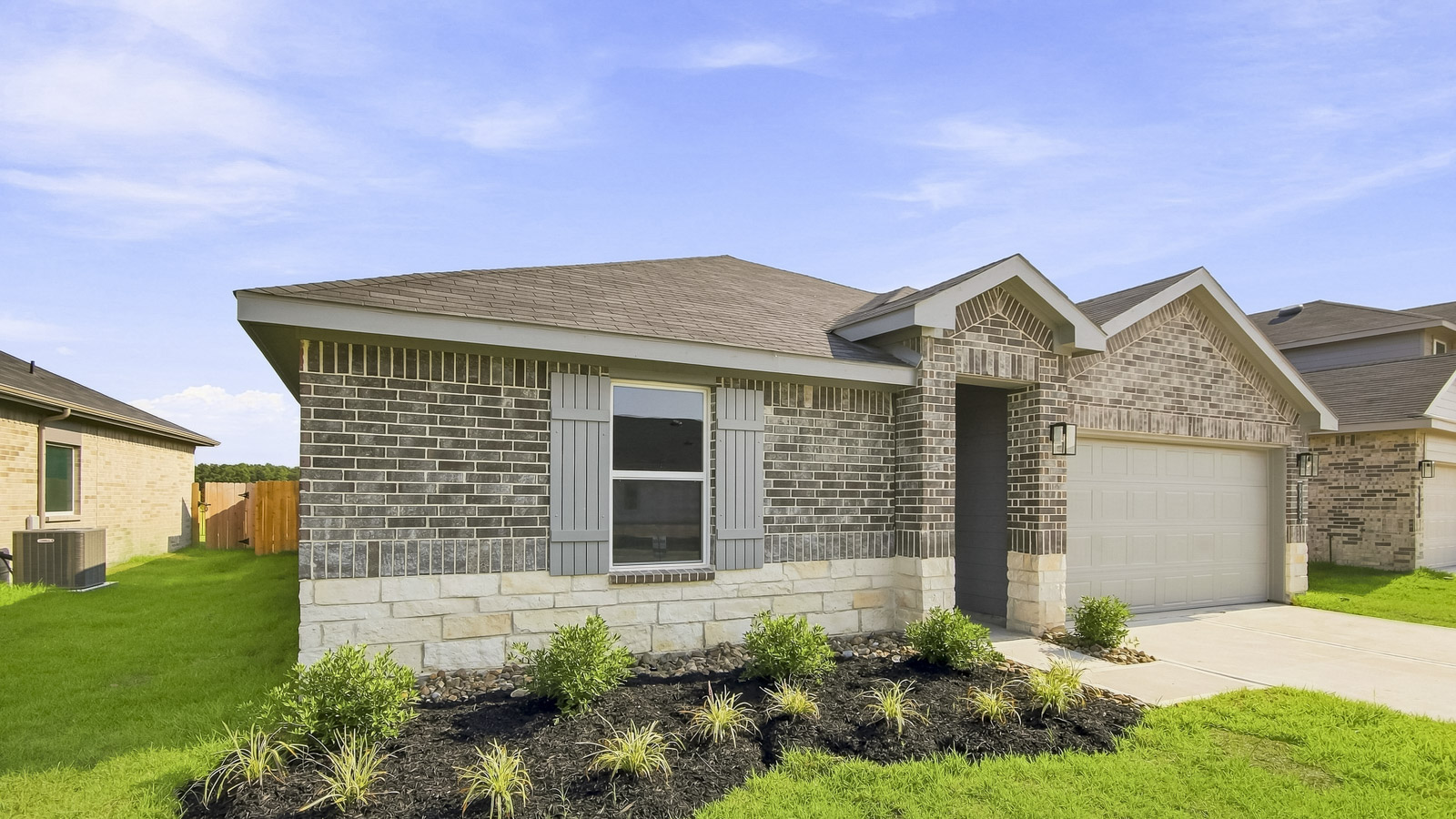 One story home with two car garage