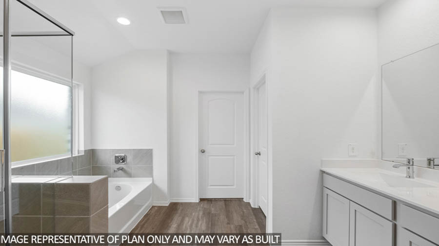 Primary bathroom with double sinks