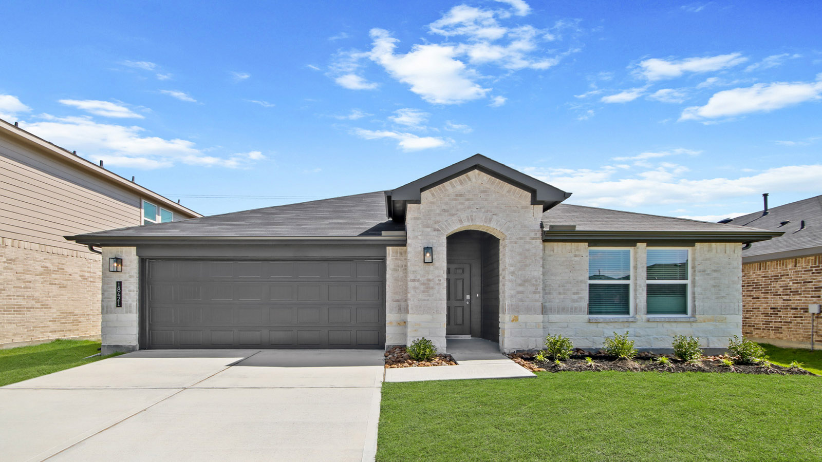 single story with 2 car garage