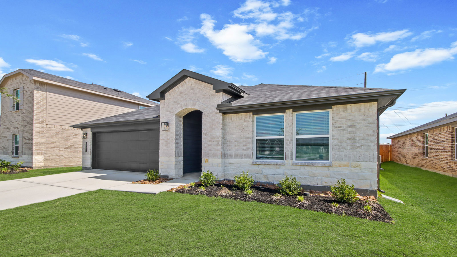 single story with 2 car garage
